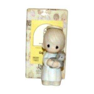 Precious Moments Mini-Nativity Figurine Angel Holding Lamb Porcelain Vintage